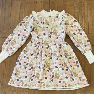Janie and jack cream and sugar rose floral ruffle dress girls 8